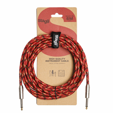 Cable Stagg 6m 1/4 a 1/4 Nylon Rojo